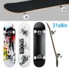 31x8in Skateboards Complete Standard Skate Boards For Girls Boys Beginner 9 Layers Maple Concave Skateboard For Kids Youth Teens