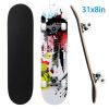 31x8in Skateboards Complete Standard Skate Boards For Girls Boys Beginner 9 Layers Maple Concave Skateboard For Kids Youth Teens