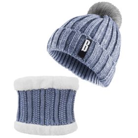 Winter Beanie Hat Scarf Set Women Warm Knitting Skull Cap Neck Warmer for Walking Running Hiking Camping Outdoors Gift (Option: Grey)