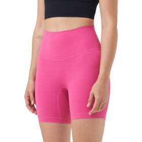 Women\'s High Waist Biker Shorts Tummy Control Pants Athletic Leggings Spandex Booty Shorts with 6.3In Inseam No Front Seam for Workout Yoga Running V (Option: Pink_S)