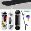 31x8in Skateboards Complete Standard Skate Boards For Girls Boys Beginner 9 Layers Maple Concave Skateboard For Kids Youth Teens