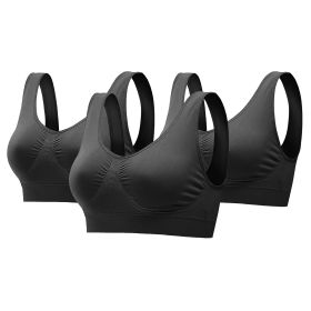 3 Pack Sport Bras For Women Seamless Wire-free Bra Light Support Tank Tops For Fitness Workout Sports Yoga Sleep Wearing (Option: XL)